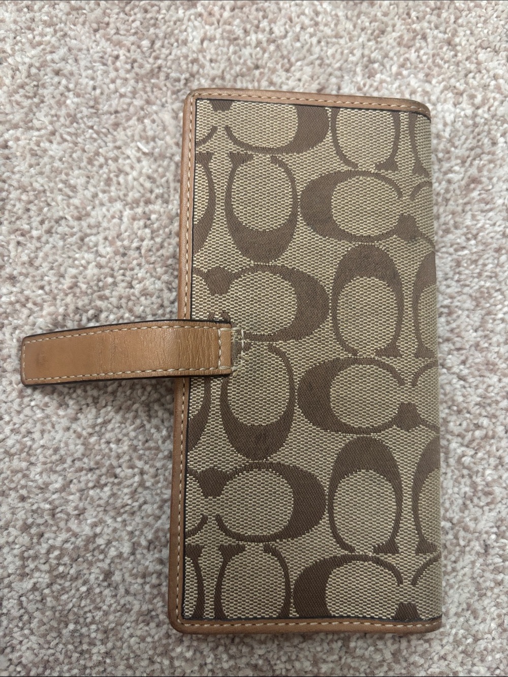 Coach Brown/Khaki Signature Continental Wallet - Picture 3 of 4
